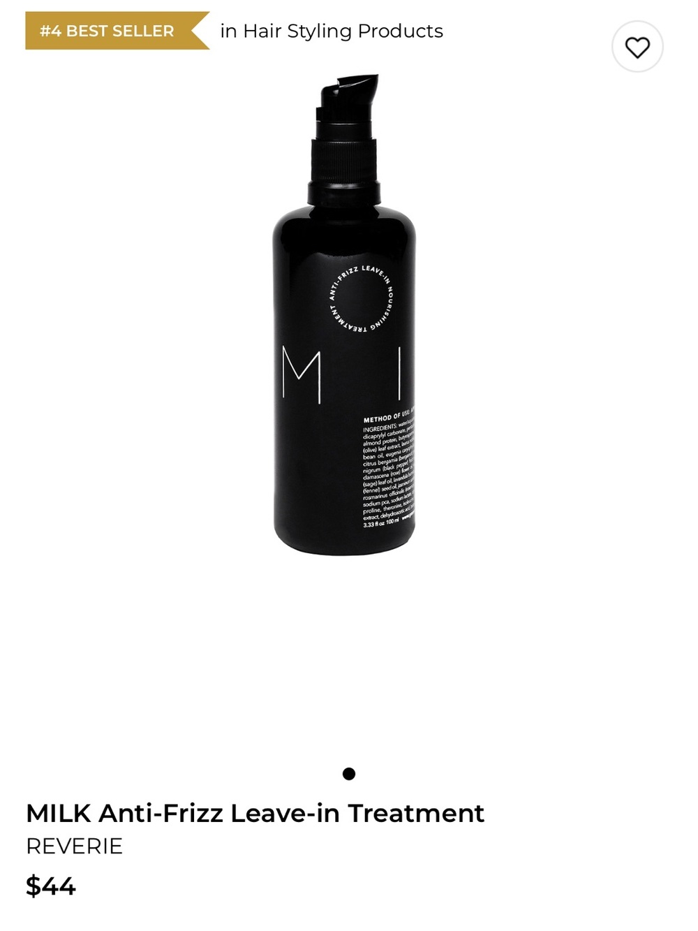 Reverie milk anti frizz leave in treatment!